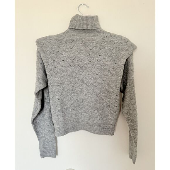 ASTR the Label Textured Turtleneck Wool Blend Light Gray Sweater Sz XS - Picture 2 of 9